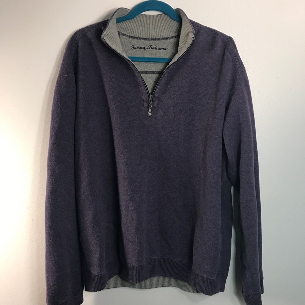 Tommy Bahama 1/4 Zip Purple Pullover Sweater