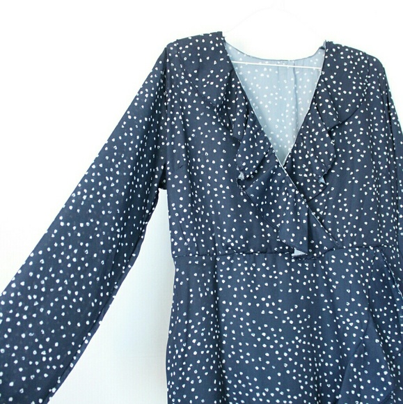 Ellie Dotted Day Dress in Navy - Picture 4 of 6