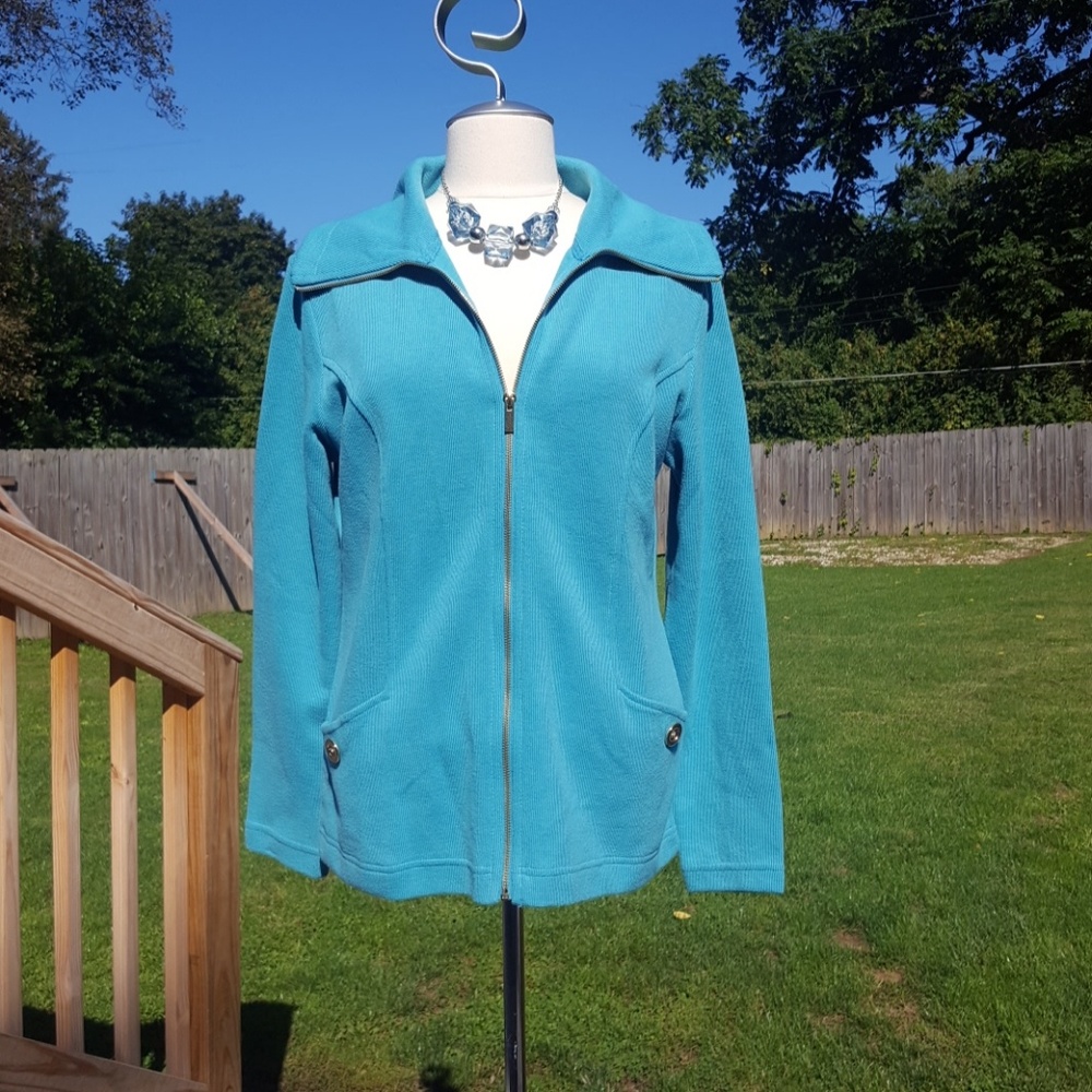 Karen Scott Sport zippered long sleeved jacket (M)