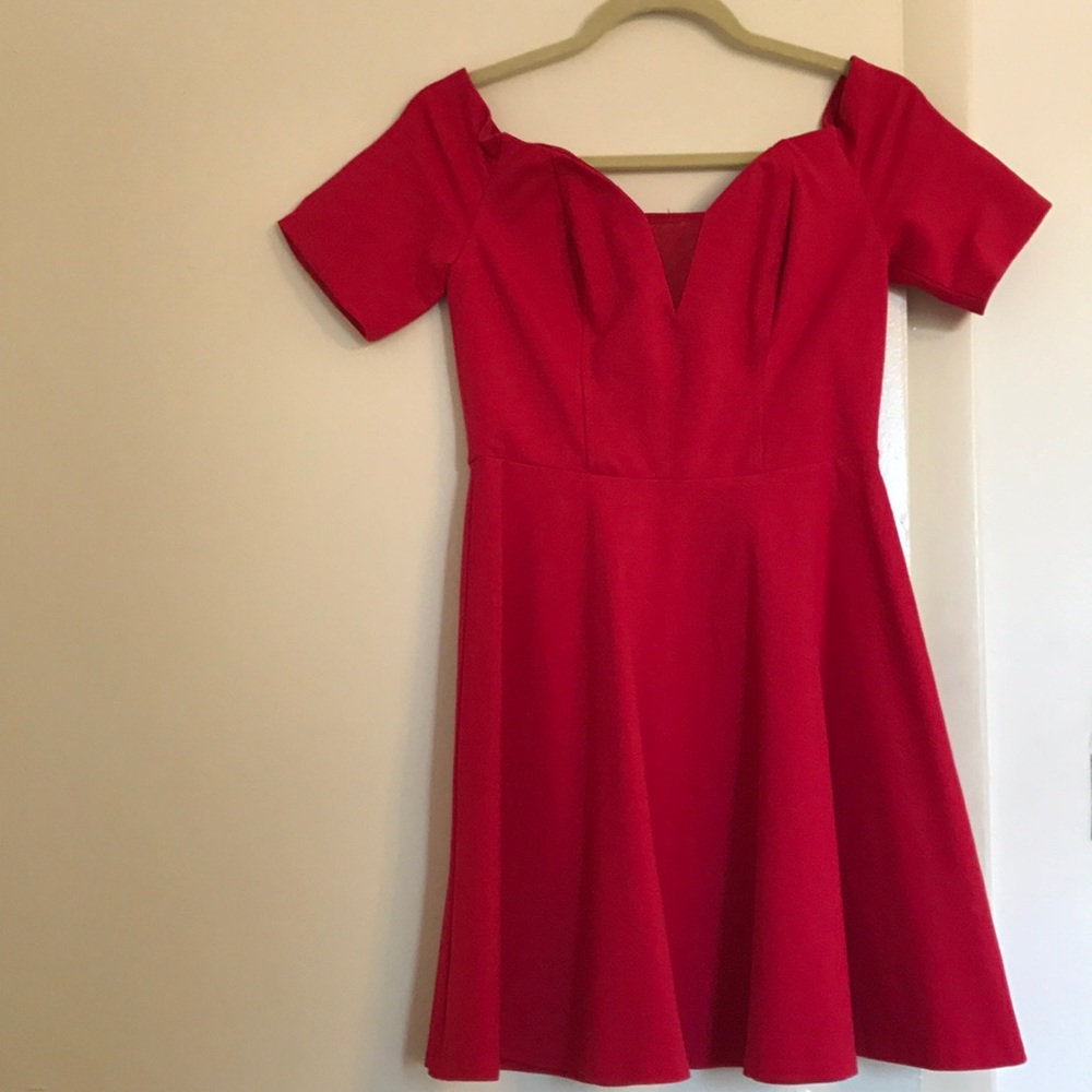 Red dress, low cut from Guess