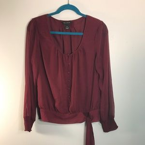 White House Black Market Maroon Blouse