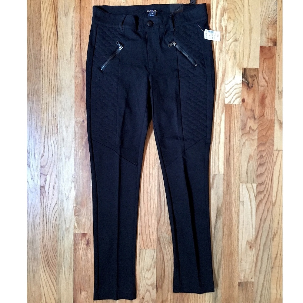 Skinny Stretch Cotton Moto Quilted Leggings NWT