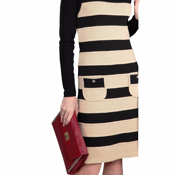 MERINO WOOL JERSEY OFFICE DRESS MADE IN EUROPE - Picture 2 of 2