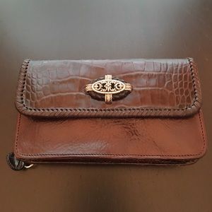 👛 Brighton Large Brown Leather Wallet Clutch 👛