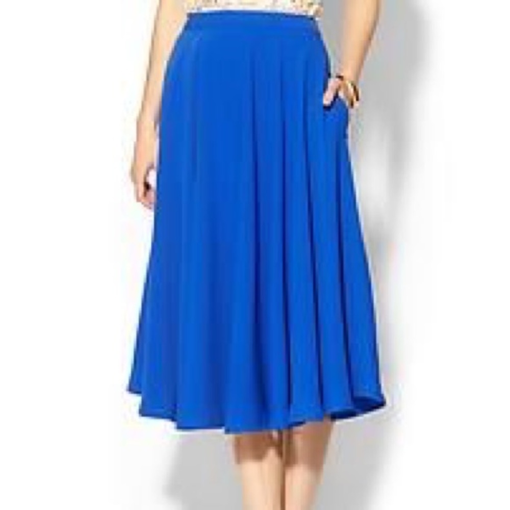 Pim + Larkin royal blue midi circle skirt