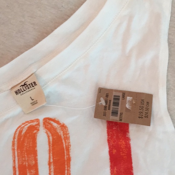 One shoulder white tank top with rainbow lettering - Picture 3 of 3