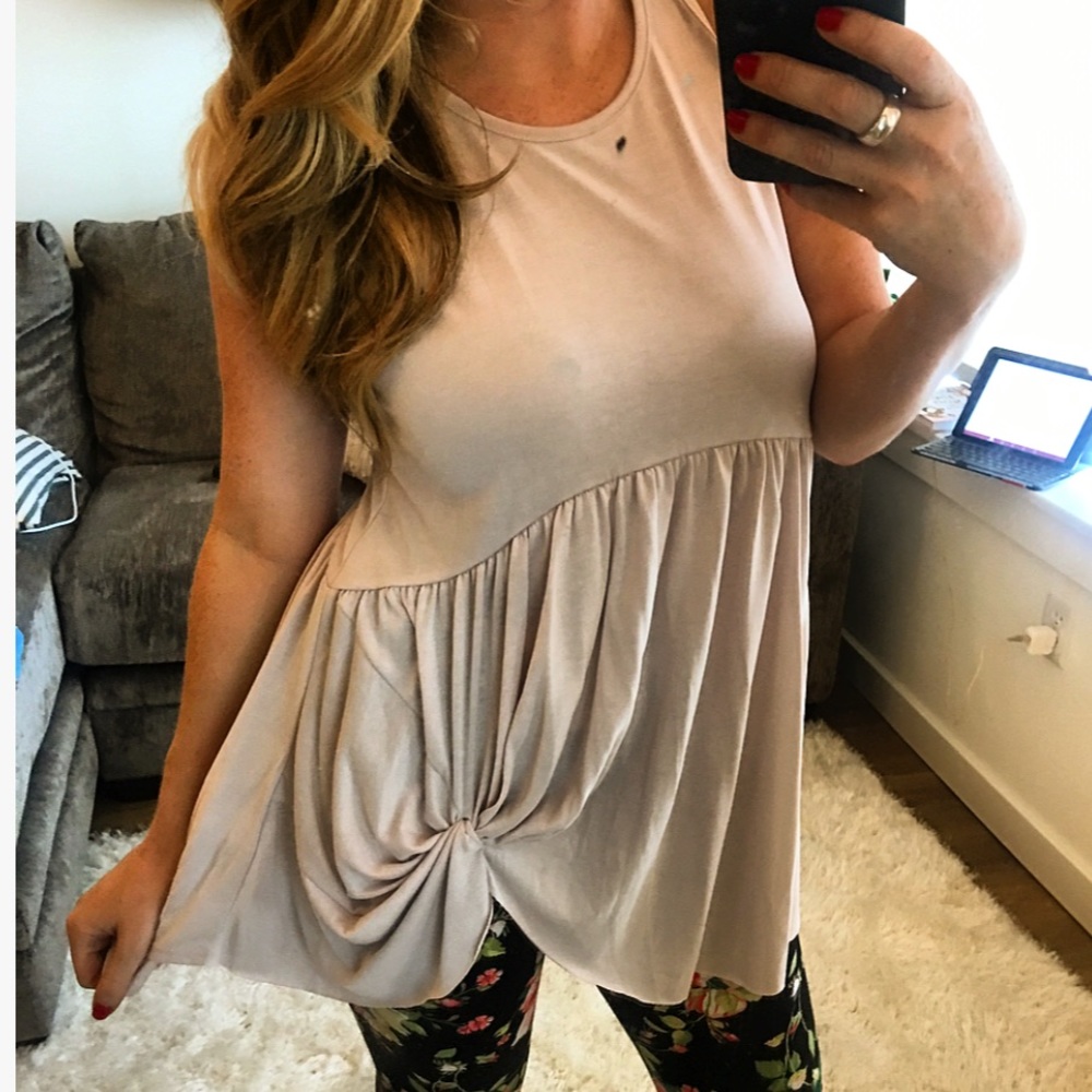 Taupe Side Knot Tunic