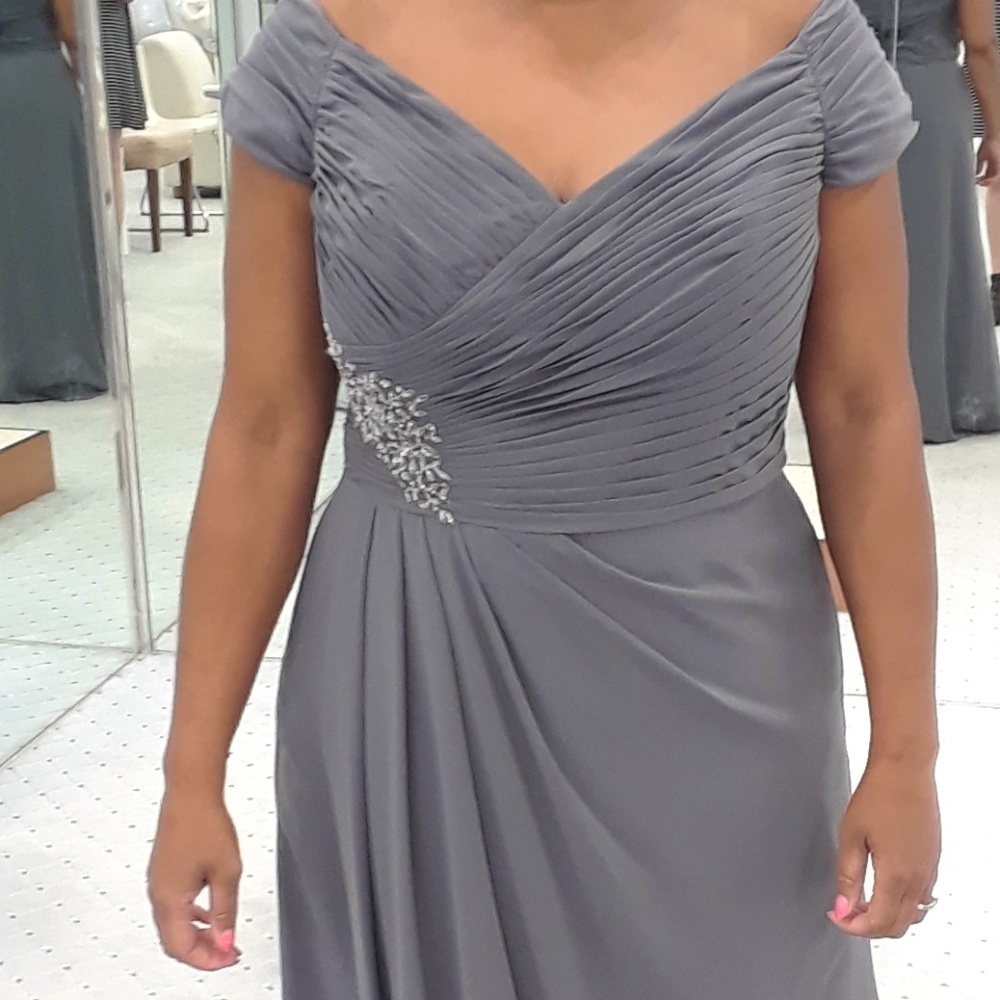 Sz 12 Gray Alfred Angelo Mother of Bride Dress