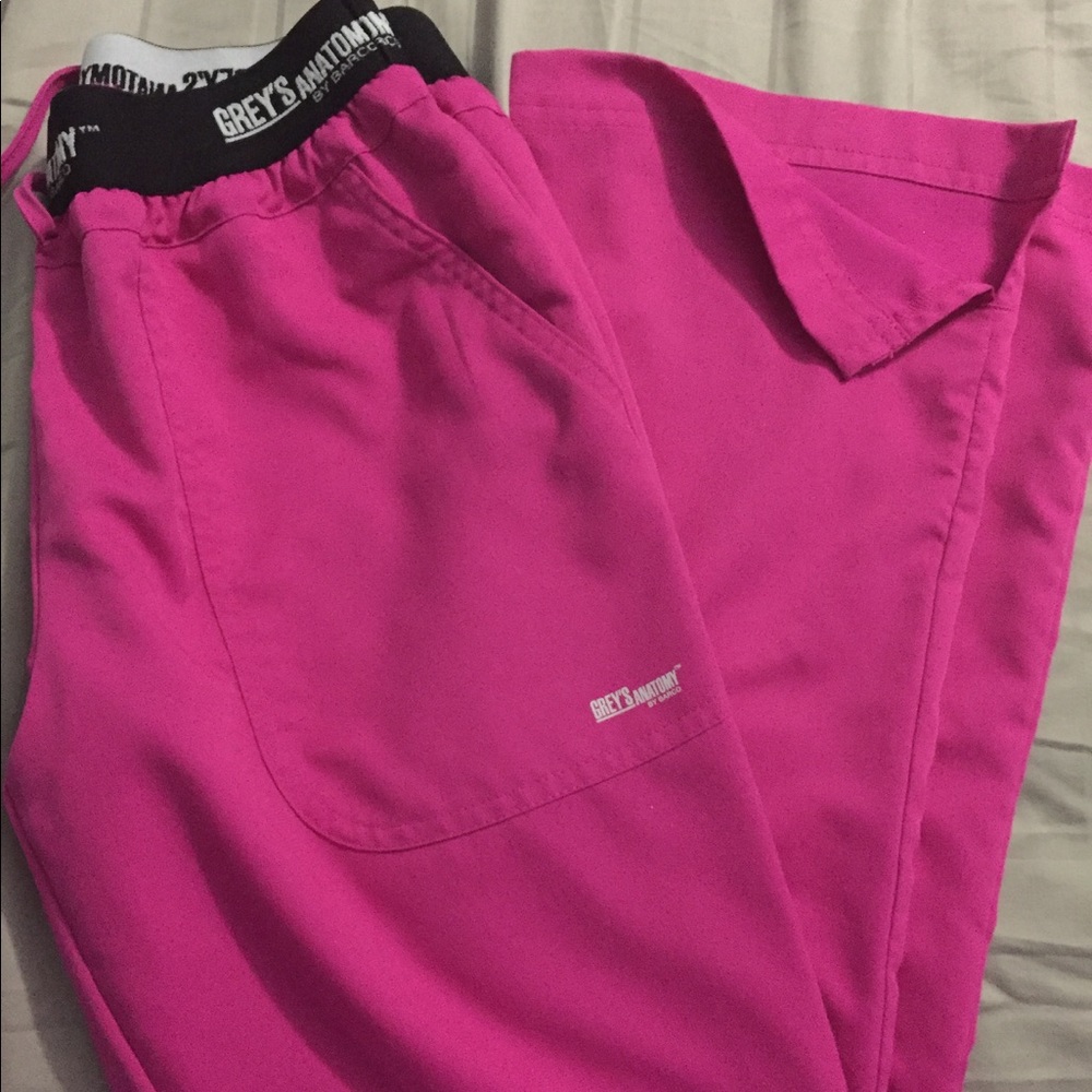 Greys Anatomy cosmo pink scrub pants
