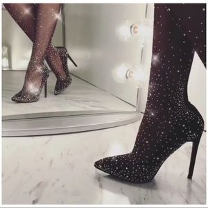 rhinestone stocking boots