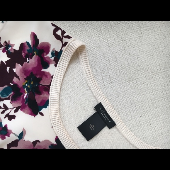 Ann Taylor Factory Mixed Media Blouse Sweater - Picture 3 of 5