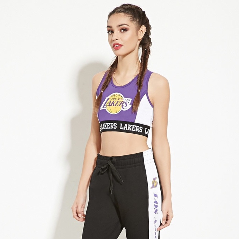Los Angeles Lakers Crop Top Sports Bra Small