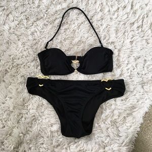 Victoria's Secret Black Gold Heart Bikini!
