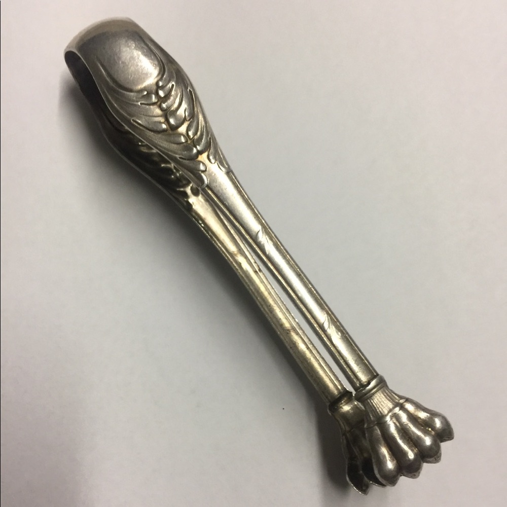 Antique Victorian 800 Sterling Silver Serving Tong