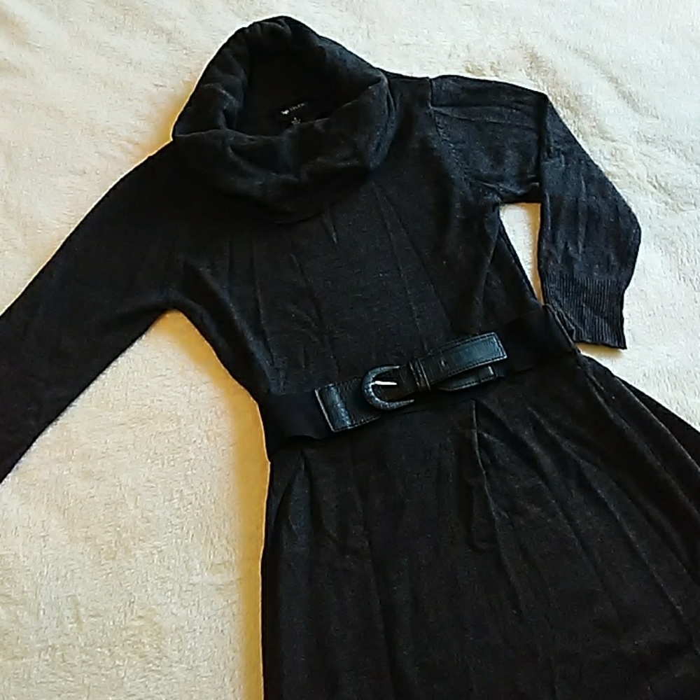 AB Studio belted sweater dress
