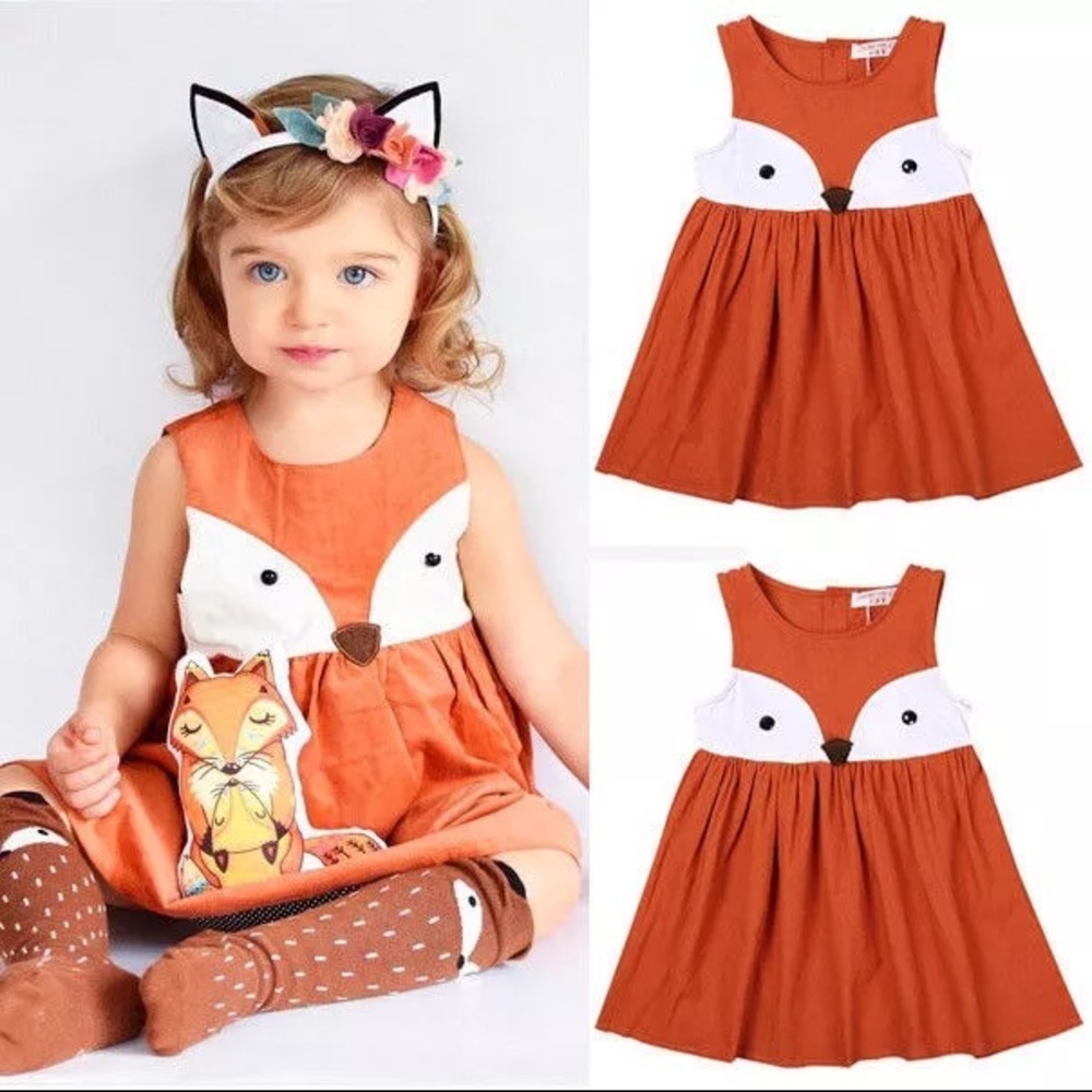 π¦ 1 Left! Orange Fox Dress π¦ - Picture 2 of 4