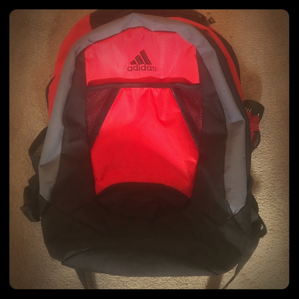 Adidas Black and Red Backpack