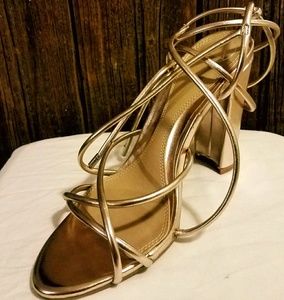 Rose Gold Multi-Strap Sandals