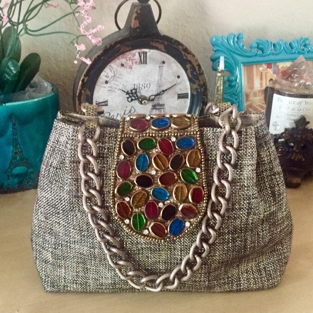 🌟Brand new kitsch Gem studded jute purse 👛 🌟