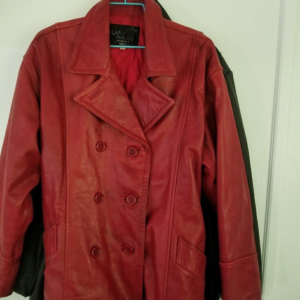 red leather jacket
