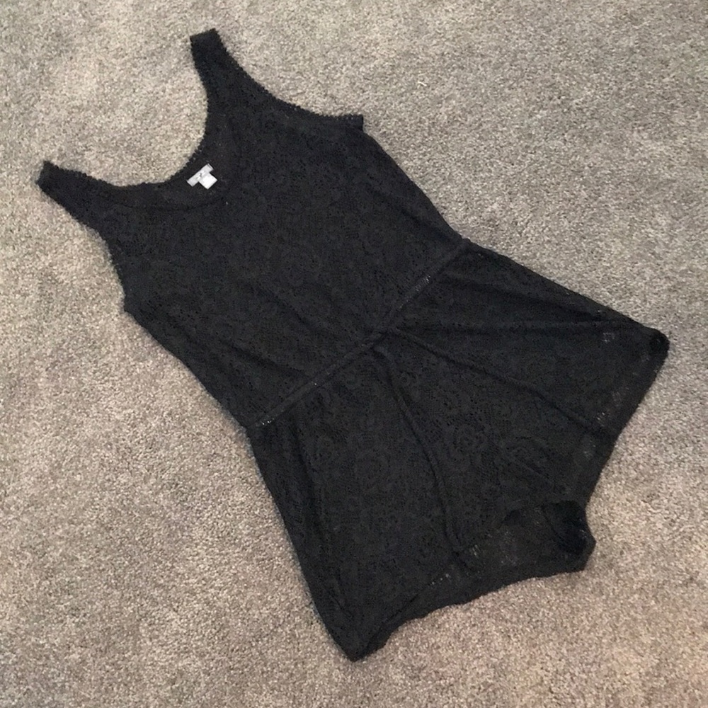 Aerie black swim cover-up romper