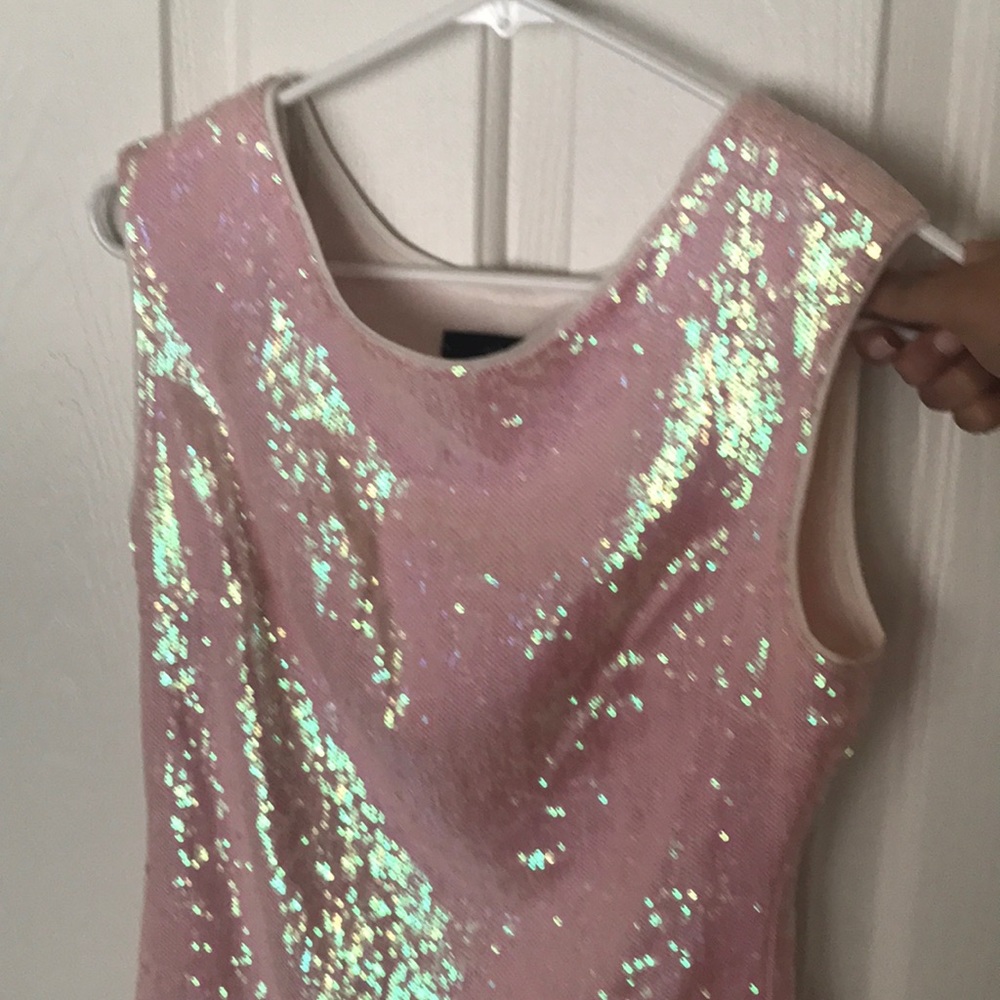 Ark & Co sparkly soft pink dress