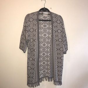 Skies Are Blue Caine Fringe Open Cardigan Skies Are Blue Caine Fringe Open Cardigan
