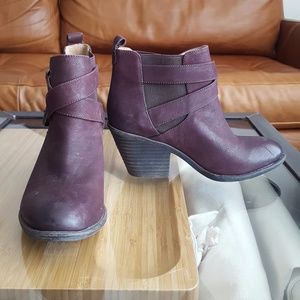 Sole Society Plum Buckle Booties
