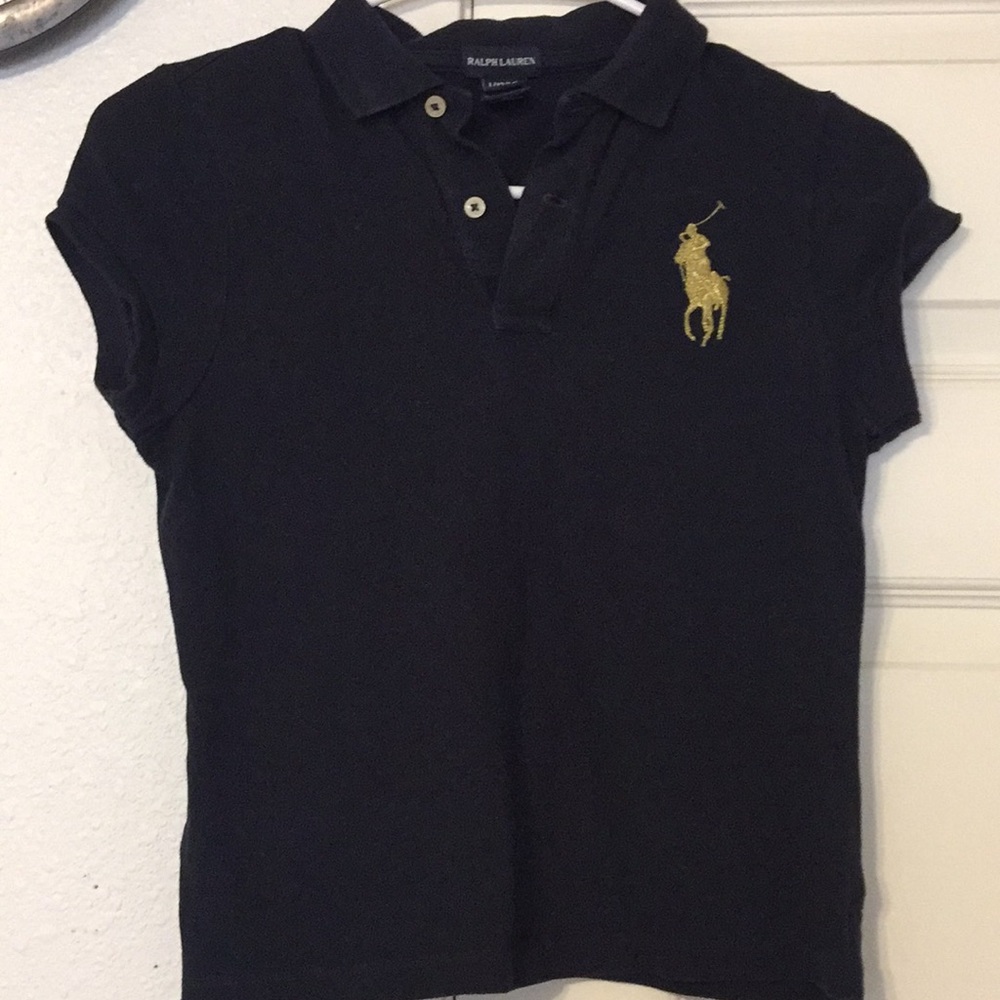 Blue polo.