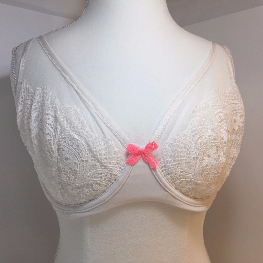 Victoria's Secret Unlined Demi Bra White 34DDD