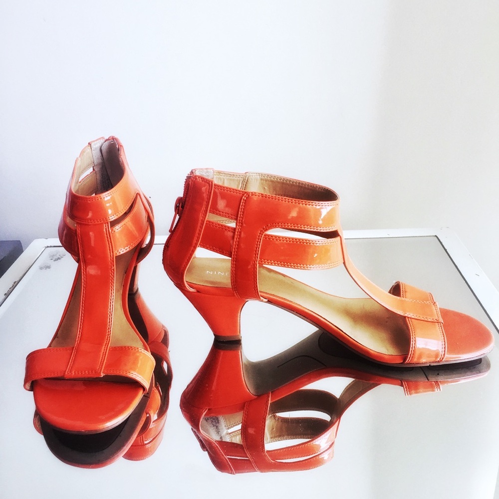 Nine West Neon Orange Low Heels (Fortuna 9)