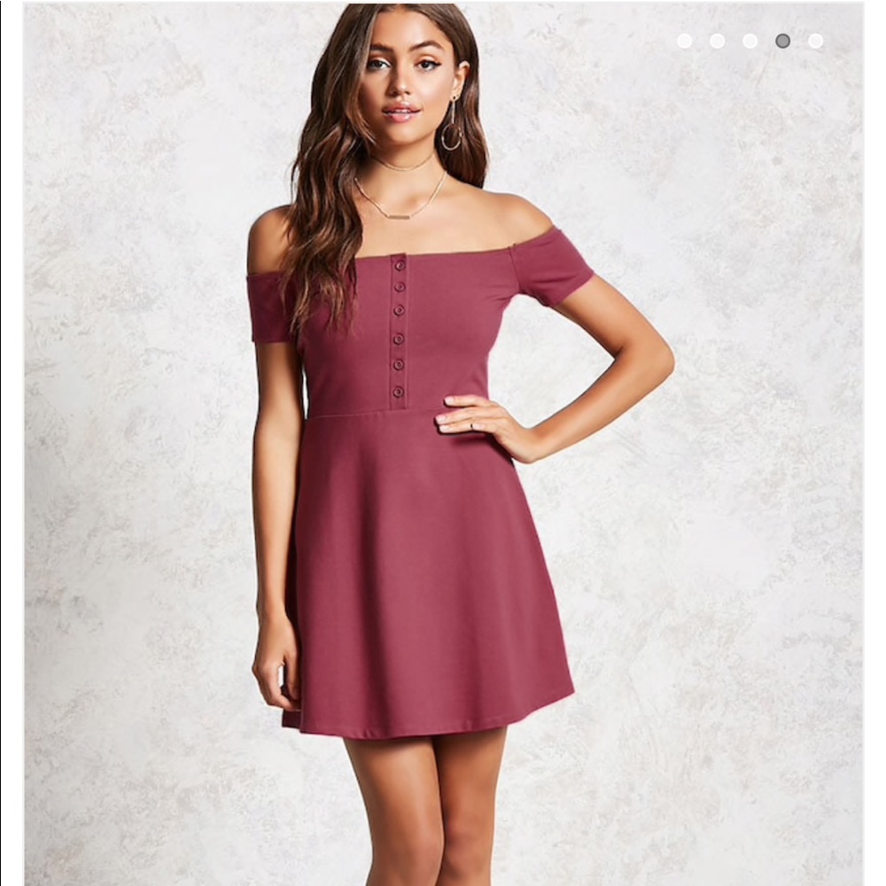 F21 off the shoulder mini dress