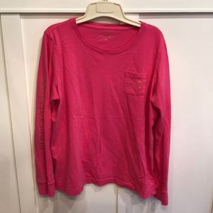 Vineyard Vines l/s tee with gold foil whale sz L