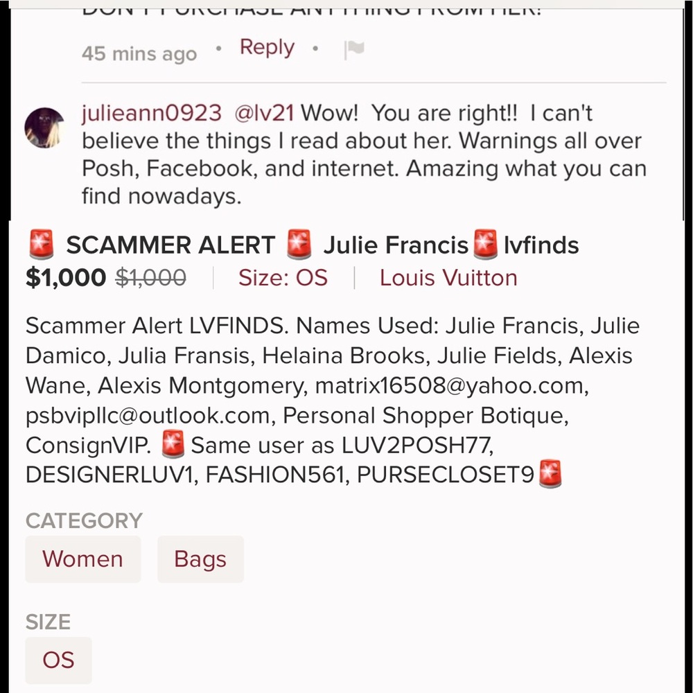 🚨SCAMMER ALERT🚨Julie Francis🚨bella9093🚨 - Picture 2 of 4