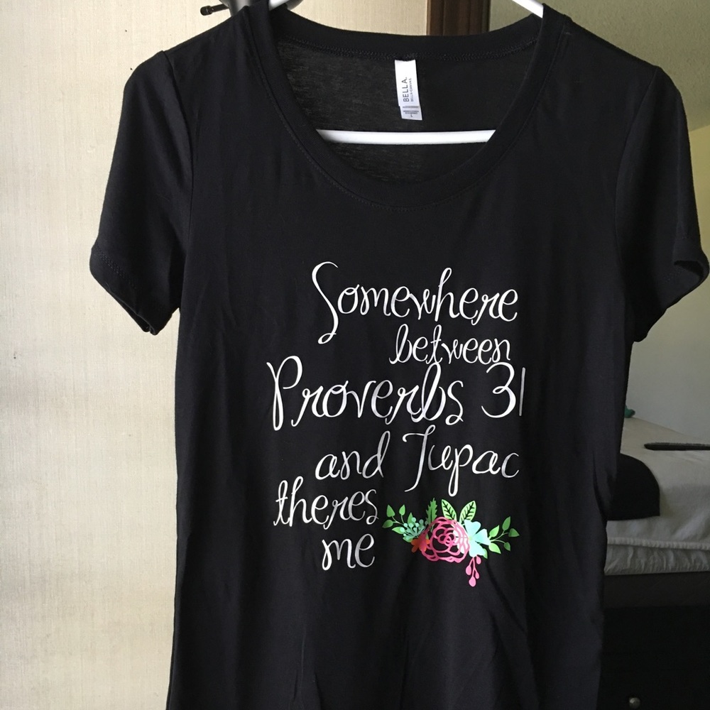 NWOT Tupac/ Proverbs 31 women's fitted shirt M/ L