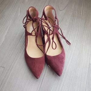 Suede Wedge Lace-Ups