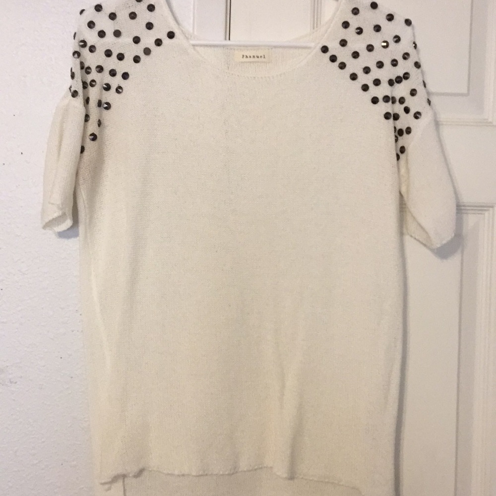 White sequined top.