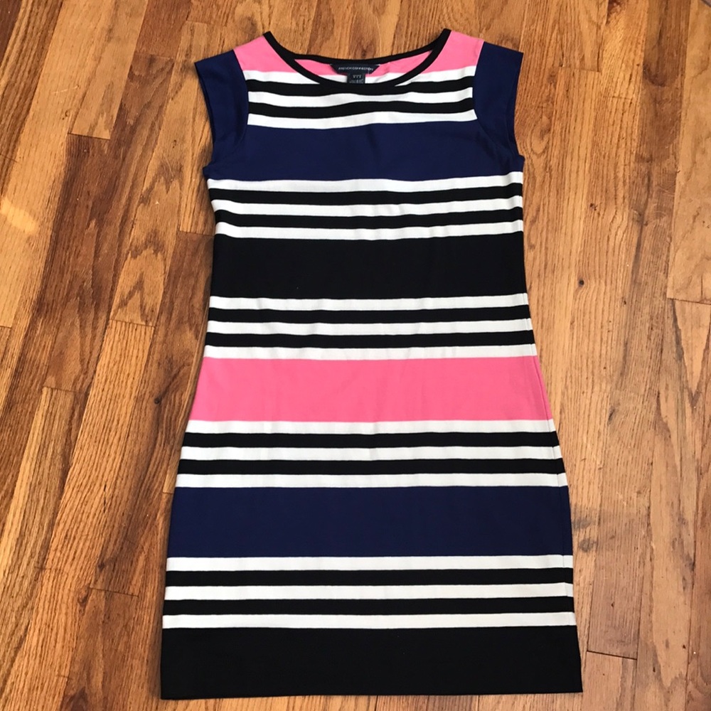 NWT French Connection Multi Jag Stripe Dress