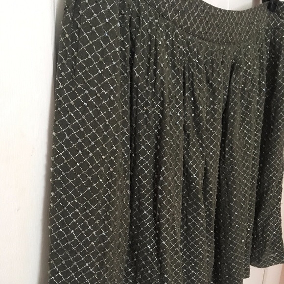 Anthropologie; Gryphon Green Beaded Mini Skirt - Picture 3 of 5
