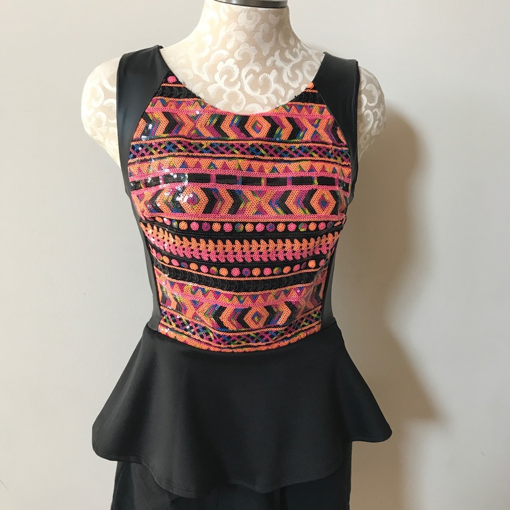 Zouk Embellished Peplum Top