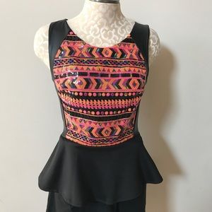 Zouk Embellished Peplum Top