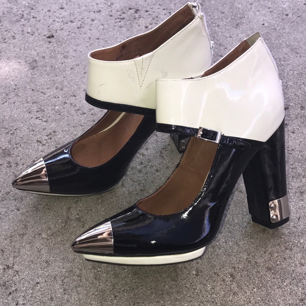 Jeffrey Campbell IBIZA patent leather chunky heels