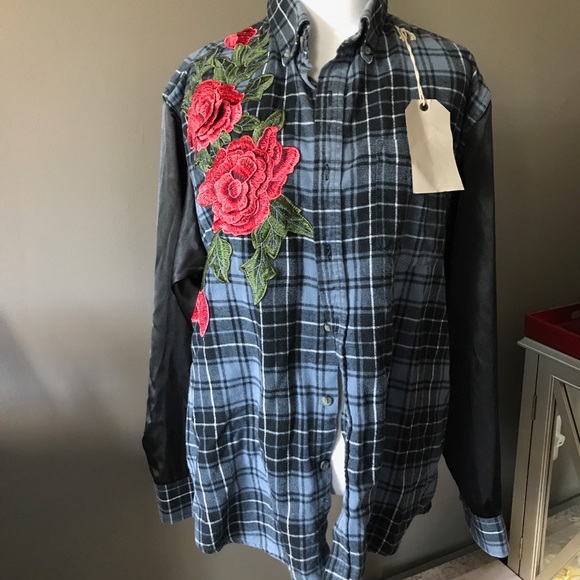 NWT LF Rose Appliqué Flannel - Picture 3 of 5