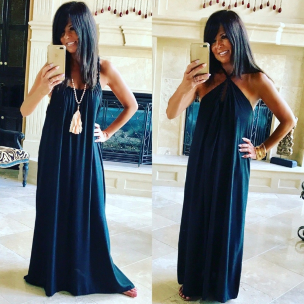 BEACH GYPSY Black Maxi Dress or Beach Cover Up