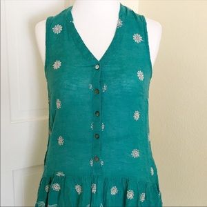 Anthropologie Maeve XXS green waist down dress