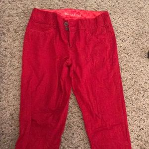 Maurice's skinny red pants