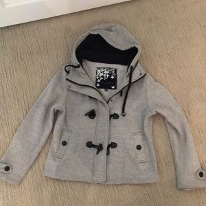 Sebby Fleece Jacket with Toggle Closure- Grey