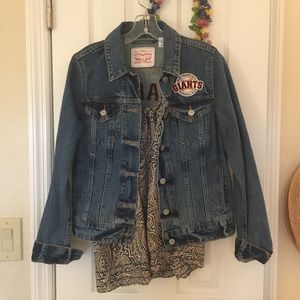 One of a kind SF giants denim jacket