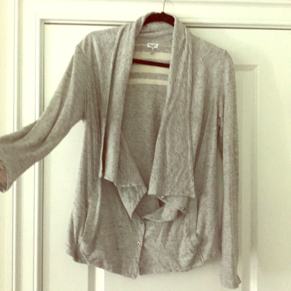 Splendid Grey Button Cardi Sweater