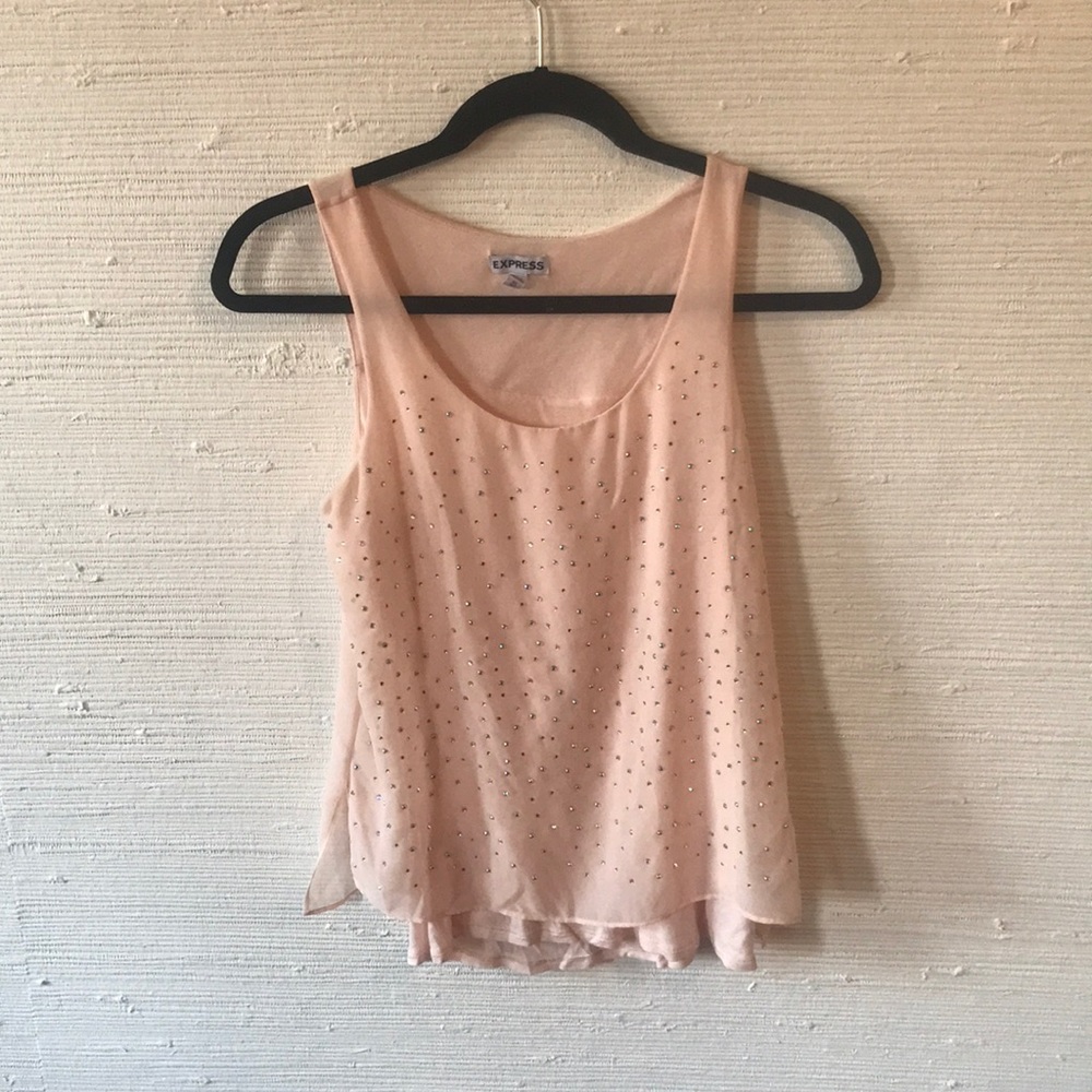 Express Pink Chiffon Tank - Picture 1 of 2